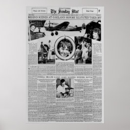 Poster Amelia Earhart Antes do Voo ao Redor do Mundo 1937