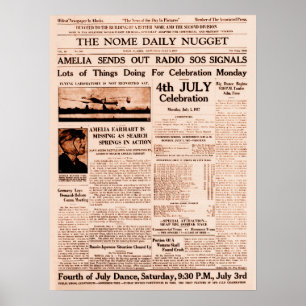 Poster Amelia Earhart Desaparecida Página Inteira Jornal