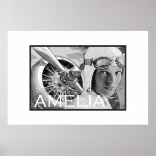 Pôster Amelia Earhart e seu eletrtra propulsor