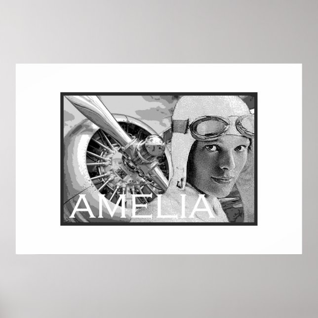 Pôster Amelia Earhart e seu eletrtra propulsor (Frente)