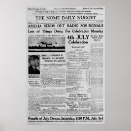 Poster Amelia Earhart Envia S.O.S. por Rádio em 3 de Julh
