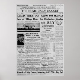 Poster Amelia Earhart Envia S.O.S. por Rádio em 3 de Julh