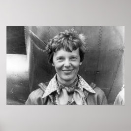 Poster Amelia Earhart Fotografia e seu Eletra Lockheed