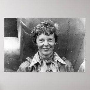 Poster Amelia Earhart Fotografia e seu Eletra Lockheed