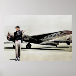 Poster Amelia Earhart Lockheed Electra C 1937 Colorido P