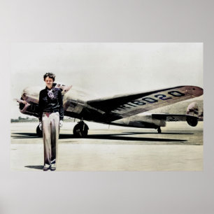 Poster Amelia Earhart Lockheed Electra C 1937 Colorido P