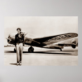 Poster Amelia Earhart Lockheed Electra C 1937 Sepia