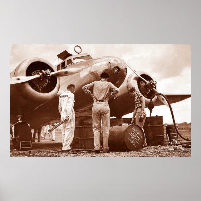 Poster Amelia Earhart Lockheed Modelo 10 Electra 1937 (Frente)
