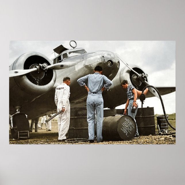 Poster Amelia Earhart Lockheed Modelo 10 Electra 1937 (Frente)