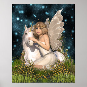 Poster Amelia Rosa Fairy e Unicorn