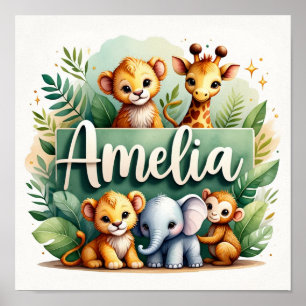 Poster Amelia Safari Nursery Wall Art