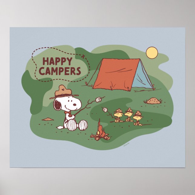 Poster Amendoins | Campos Snoopy & Woodstock Happy 2 (Frente)