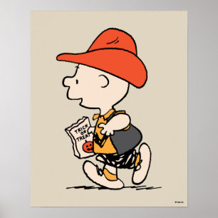 Poster Amendoins Charlie Brown Cowboy Halloween