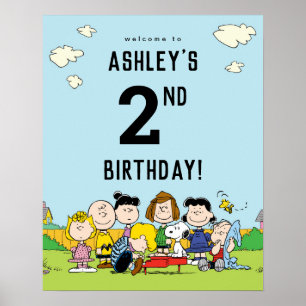 Poster Amendoins Charlie Brown e Gang Birthday