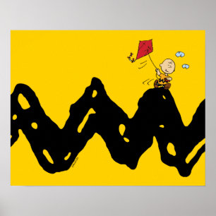 Poster Amendoins   Charlie Brown Flying Kite