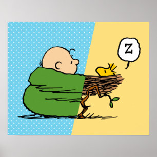 Poster Amendoins Charlie Brown & Woodstock Half & Half