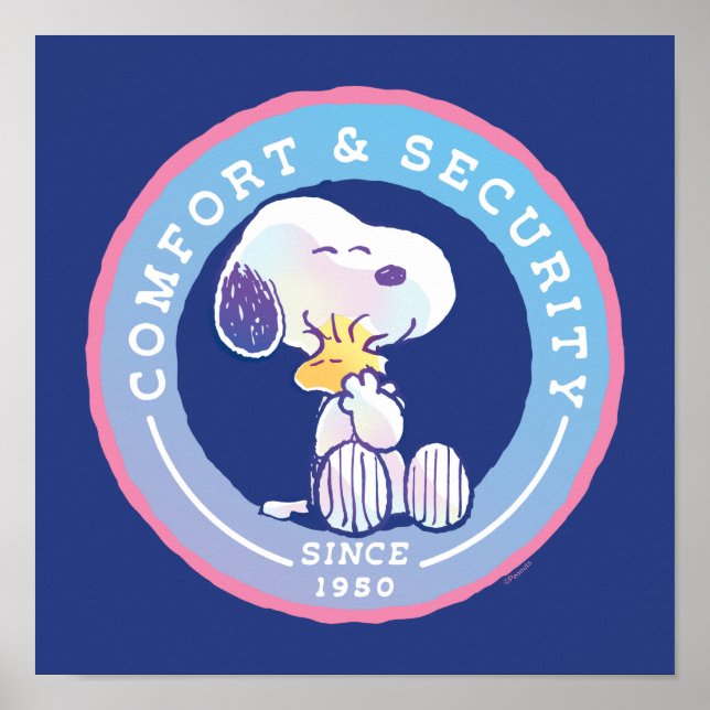 Poster Amendoins | Crachá de conforto e segurança azul (Frente)