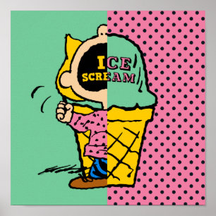 Poster Amendoins   Meia e meia Sorvete Sally