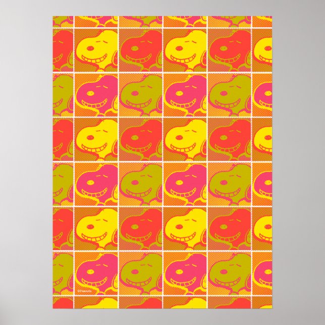 Poster Amendoins | Padrão Pop Art do Snoopy (Frente)