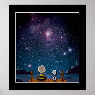 Poster Amendoins   Snoopy & Charlie Brown Star Watching