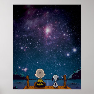Poster Amendoins   Snoopy & Charlie Brown Star Watching