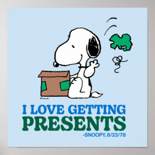 Poster Amendoins   Snoopy I Love Getting Present