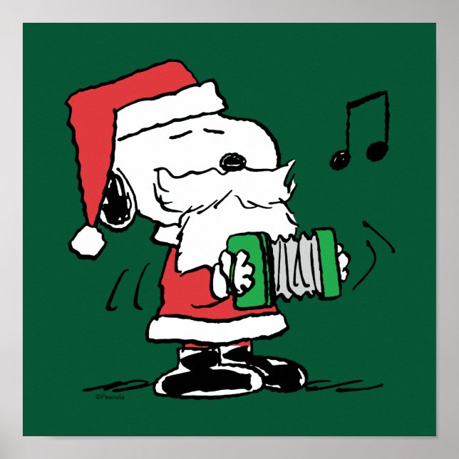 Poster Amendoins | Snoopy Santa Claus Accordian (Frente)