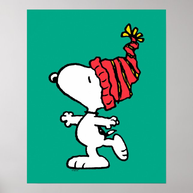 Poster Amendoins | Snoopy Winter Beanie Boné (Frente)