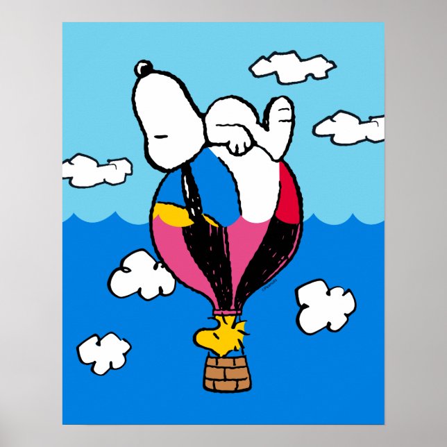 Poster Amendoins | Snoopy & Woodstock Balão de Ar Quente (Frente)