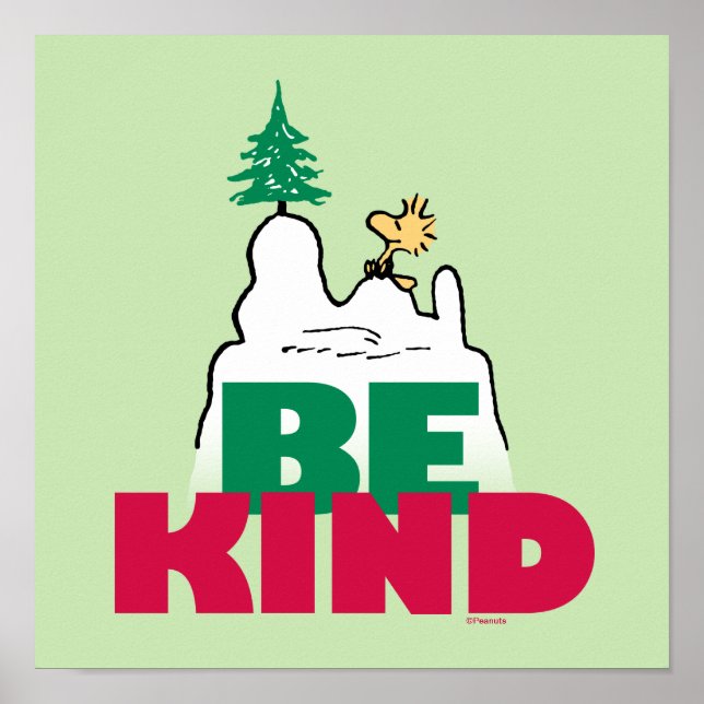 Poster Amendoins | Snoopy & Woodstock Be Kind (Frente)