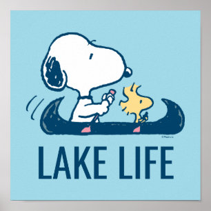 Poster Amendoins   Snoopy & Woodstock canoé