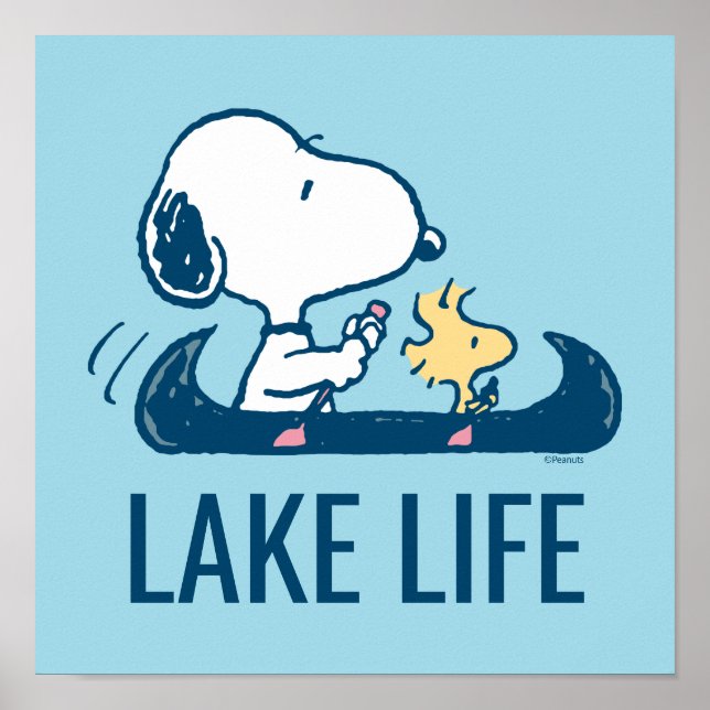 Poster Amendoins | Snoopy & Woodstock canoé (Frente)