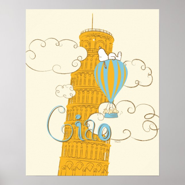 Poster Amendoins | Snoopy & Woodstock Ciao (Frente)