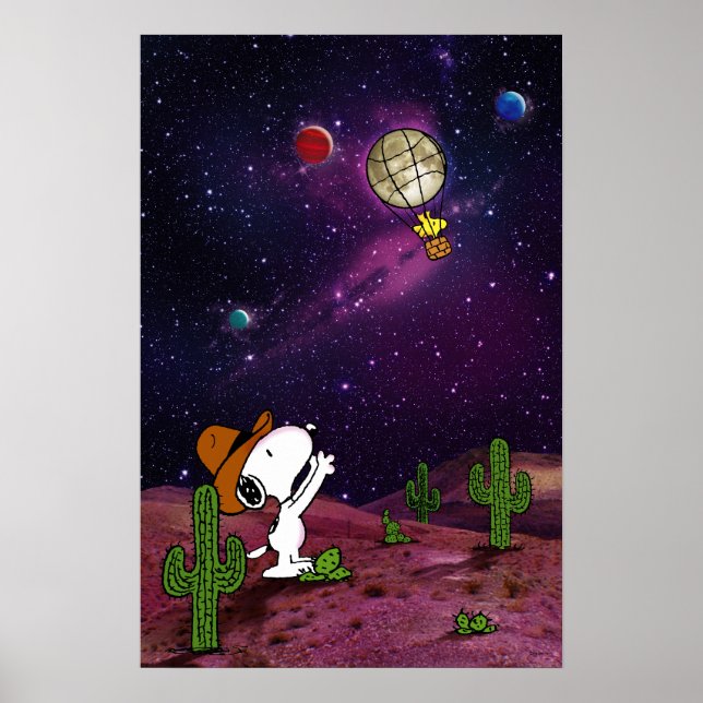 Poster Amendoins | Snoopy & Woodstock Cowboy (Frente)