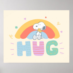 Poster Amendoins   Snoopy & Woodstock Hug