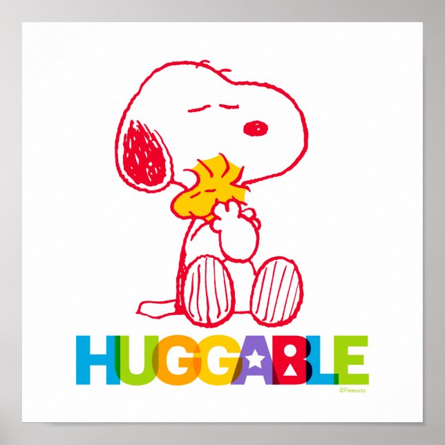 Poster Amendoins | Snoopy & Woodstock Huggable (Frente)