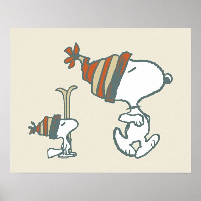 Poster Amendoins | Triagem de Esqui de Snoopy & Woodstock (Frente)