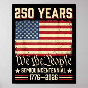 Poster América 250 aniversário bandeira americana 250º 