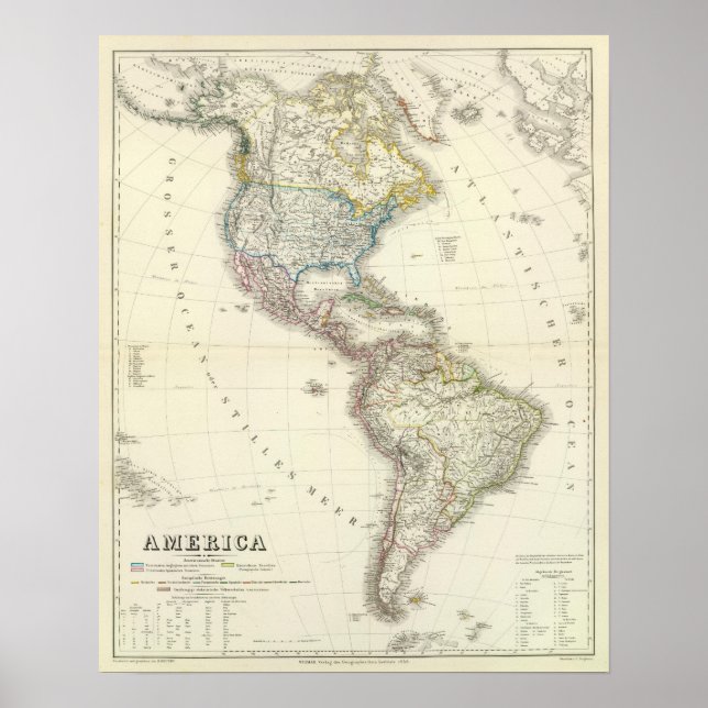 Poster America Atlas Map (Frente)