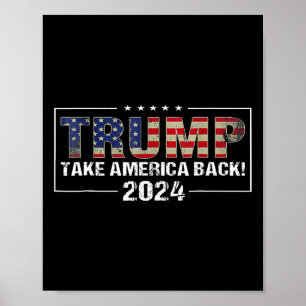 Poster América Back American Flag Trump 2024 Men Women Gi
