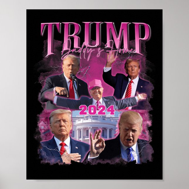 Poster América de volta na América Flag Trump 2024 (Frente)