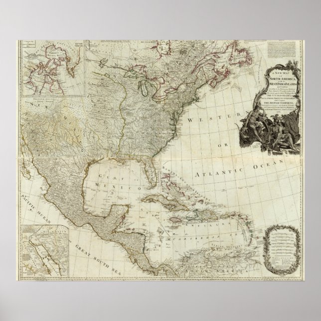 Poster América do Norte composta, Ilhas da Índia Ocidenta (Frente)