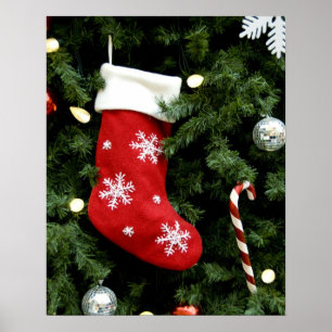 Pôster America do Norte. Decorações do Natal na árvore