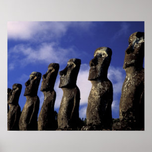 Pôster América do Sul, Chile, Ilha de Páscoa, Ahu Akiri.