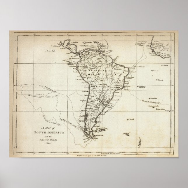 Pôster América do Sul e Ilhas Adjacentes (Frente)