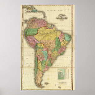 Poster Ámérica do Sul em 1823