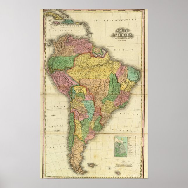 Poster América do Sul em 1823 (Frente)
