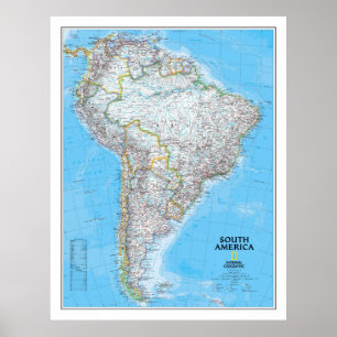 Poster "América do Sul: Mapa Clássico 2007 ...