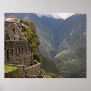Pôster América do Sul, Peru, Machu Picchu. Ruínas de pe