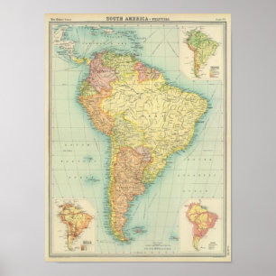 Pôster Ámérica do Sul política
